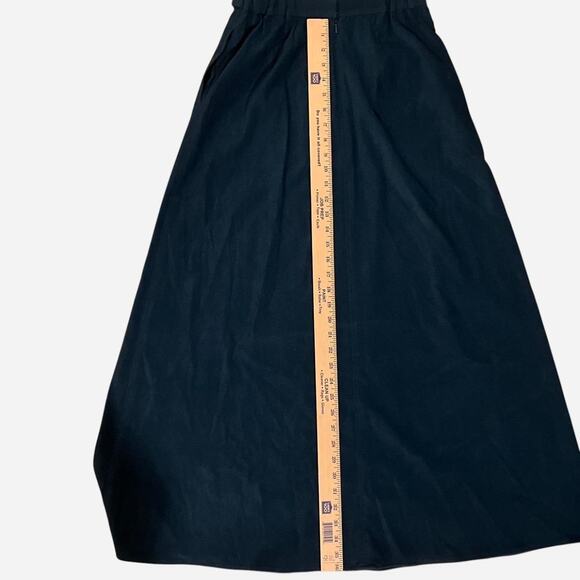 Karen Scott‎ Green Satin Long Midi Skirt with Pockets - Picture 6 of 7